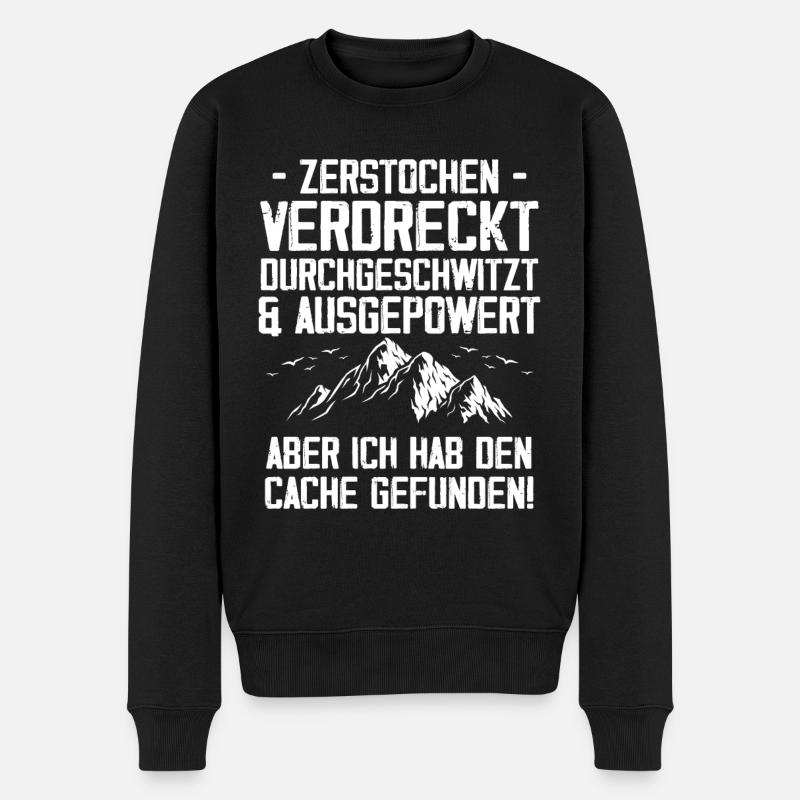 Gecache Geocaching Hobby Cache - Männer Premium Bio Pullover - Schwarz