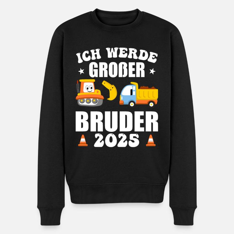 Ich Werde Großer Bruder 2025 - Männer Premium Bio Pullover - Schwarz