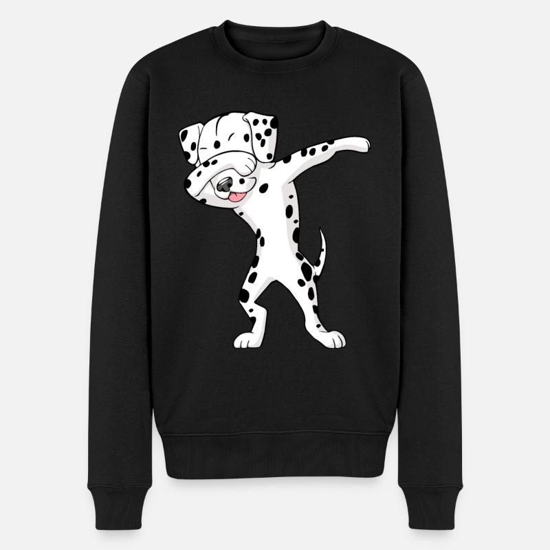Dalmatiner Dab Dabbing dalmatiner - Männer Premium Bio Pullover - Schwarz