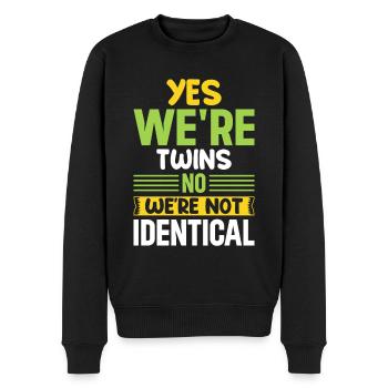 Yes we're twins, no we're not identical - Men's Premium Organic Jumper - black - Front - Nico (187cm)