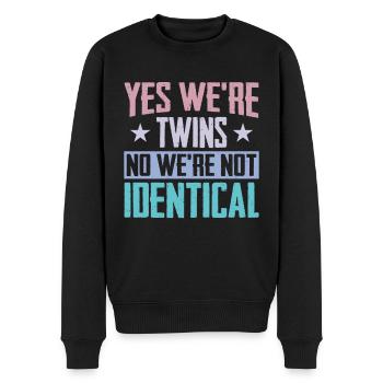 Yes we're Twins, no we're not identical - Men's Premium Organic Jumper - black - Front - Nico (187cm)