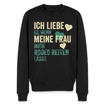 Rodeoreiter Rodeo Reiten Spruch Geschenk - Männer Premium Bio Pullover - Schwarz - Vorne - Nico (187cm)