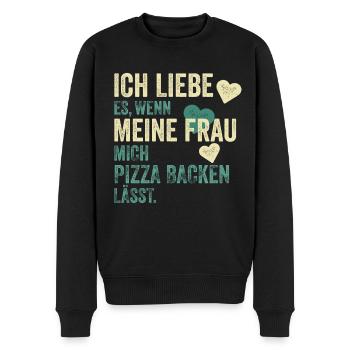 Pizza Maker Pizza Baking Saying Gift - Men's Premium Organic Jumper - black - Front - Nico (187cm)