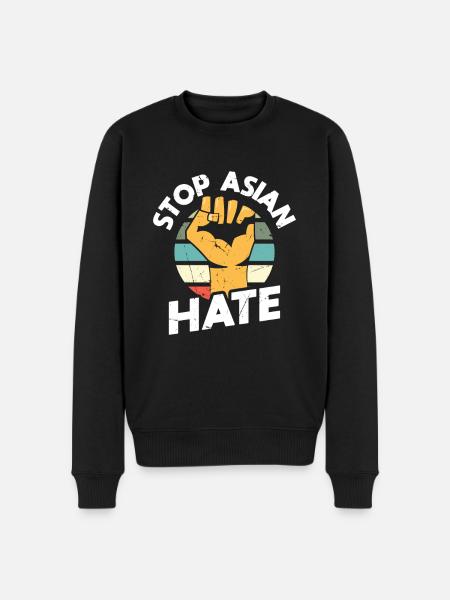 Stoppen Sie Den Asiatischen Hass Für Stolze - Männer Premium Bio Pullover - Schwarz
