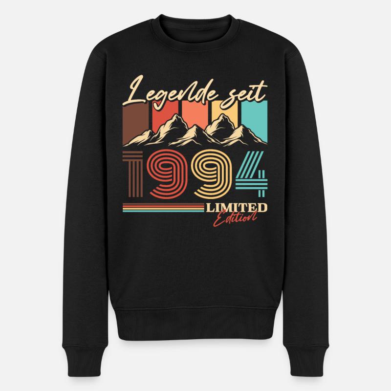 Legende seit 1994 Jahrgang Retro Geburtstag - Männer Premium Bio Pullover - Schwarz