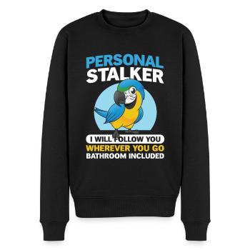 Persönlicher Stalker Für Alle Vogelfans - Männer Premium Bio Pullover - Schwarz - Vorne - Nico (187cm)