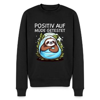 Sloth - Men's Premium Organic Jumper - black - Front - Nico (187cm)