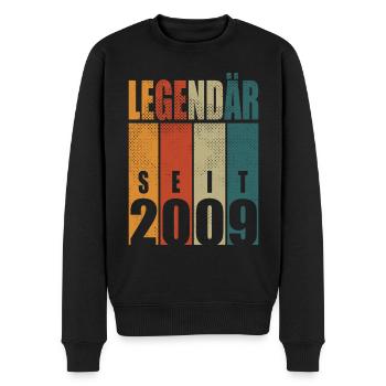Legendär seit 2009 Jahrgang Geburtstag 15 Geschenk - Männer Premium Bio Pullover - Schwarz - Vorne - Nico (187cm)
