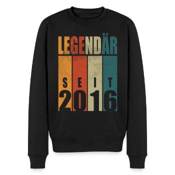Legendär seit 2016 Jahrgang Geburtstag 8 Geschenk - Männer Premium Bio Pullover - Schwarz - Vorne - Nico (187cm)
