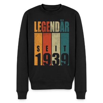 Legendär seit 1939 Jahrgang Geburtstag 85 Geschenk - Männer Premium Bio Pullover - Schwarz - Vorne - Nico (187cm)