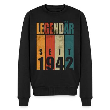 Légendaire depuis 1942 Vintage anniversaire 82 cadeau - Pull Premium bio Homme - noir - Devant - Nico (187cm)