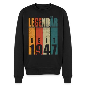 Légendaire depuis 1947 Vintage anniversaire 77 cadeau - Pull Premium bio Homme - noir - Devant - Nico (187cm)