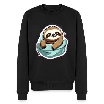 Sloth - Men's Premium Organic Jumper - black - Front - Nico (187cm)