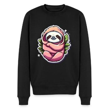 Sloth - Men's Premium Organic Jumper - black - Front - Nico (187cm)