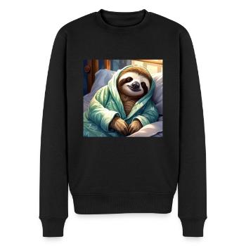 Sloth - Men's Premium Organic Jumper - black - Front - Nico (187cm)