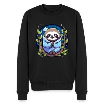 Sloth - Men's Premium Organic Jumper - black - Front - Nico (187cm)