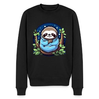 Sloth - Men's Premium Organic Jumper - black - Front - Nico (187cm)