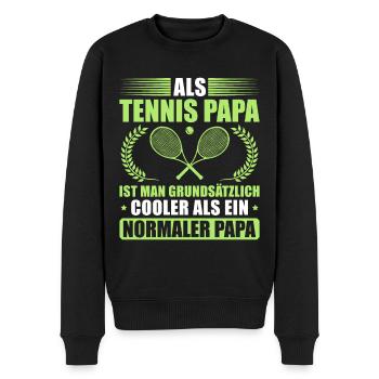 Tennis Papa Vatertag Tennisspieler Vater - Männer Premium Bio Pullover - Schwarz - Vorne - Nico (187cm)