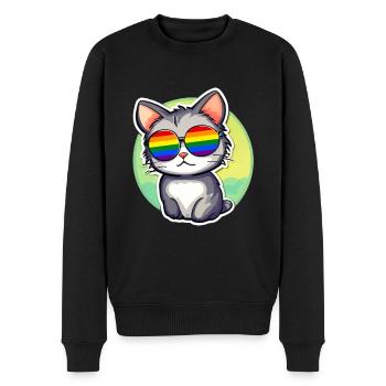 LGBTQ Katze - Männer Premium Bio Pullover - Schwarz - Vorne - Nico (187cm)