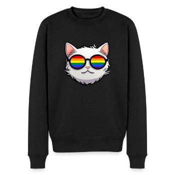 LGBTQ Katze - Männer Premium Bio Pullover - Schwarz - Vorne - Nico (187cm)