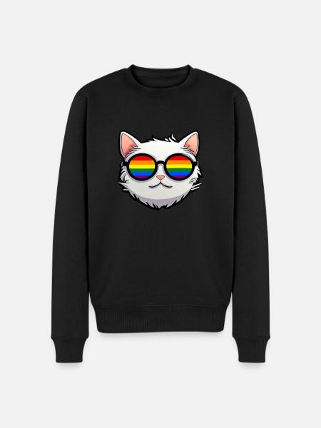 LGBTQ Katze - Männer Premium Bio Pullover - Schwarz