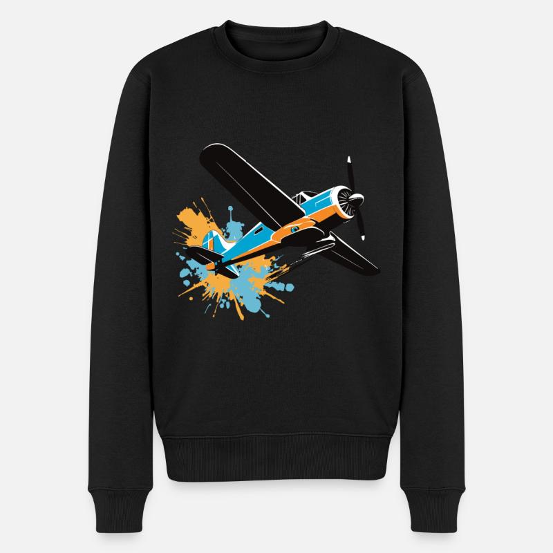 Modellflugzeug Pilot Flugzeug Hobby Design - Männer Premium Bio Pullover - Schwarz