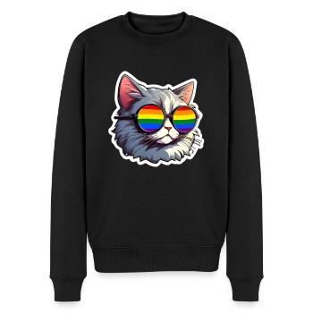 LGBTQ Katze - Männer Premium Bio Pullover - Schwarz - Vorne - Nico (187cm)