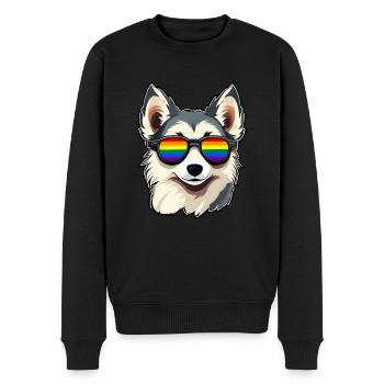 LGBTQ Husky - Männer Premium Bio Pullover - Schwarz - Vorne - Nico (187cm)