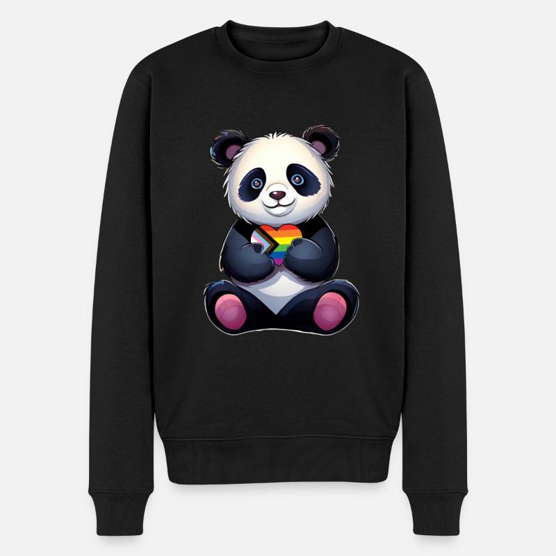 LGBTQ Panda - Männer Premium Bio Pullover - Schwarz