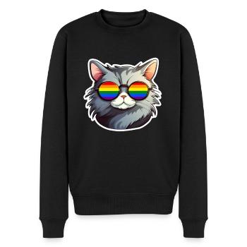 LGBTQ Katze - Männer Premium Bio Pullover - Schwarz - Vorne - Nico (187cm)