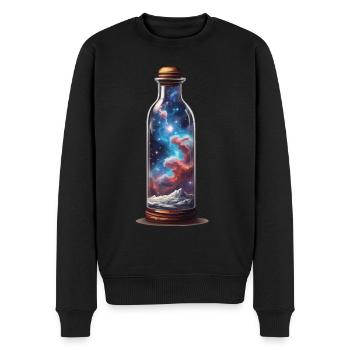 Univers en bouteille Esthétique de Style Bohème - Pull Premium bio Homme - noir - Devant - Nico (187cm)
