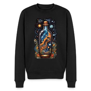 Galaxie in Flasche Boho Style Ästhetik - Männer Premium Bio Pullover - Schwarz - Vorne - Nico (187cm)