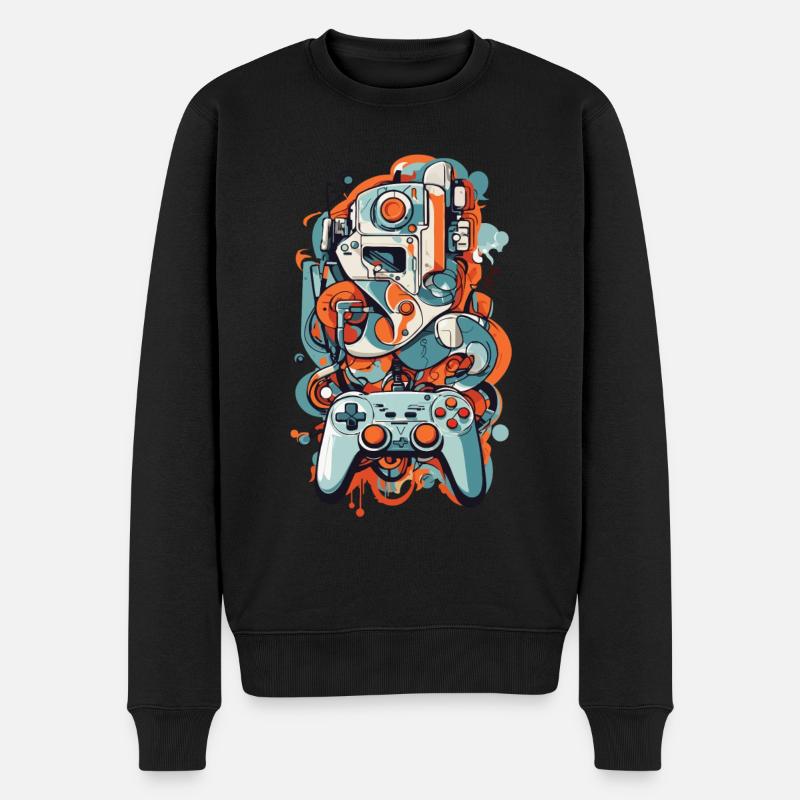 Abstrakte Kunst Ästhetisches Gamer Design - Männer Premium Bio Pullover - Schwarz