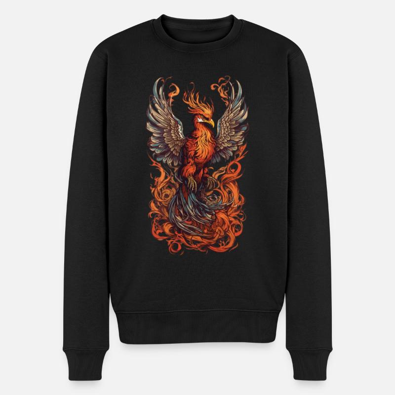 Ikonisches Fabelwesen Phönix Vogel Streetwear - Männer Premium Bio Pullover - Schwarz