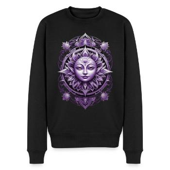 Mandala Design Aesthetic Pattern Spiritual - Men's Premium Organic Jumper - black - Front - Nico (187cm)