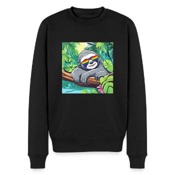 LGBTQ Faultier - Männer Premium Bio Pullover - Schwarz - Vorne - Nico (187cm)