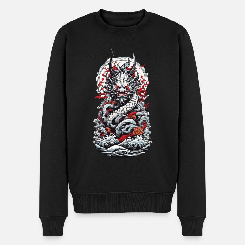 Seeungeheuer Aesthetic Yokai Japanischer Oni - Männer Premium Bio Pullover - Schwarz