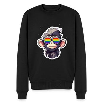 LGBTQ Affe - Männer Premium Bio Pullover - Schwarz - Vorne - Nico (187cm)