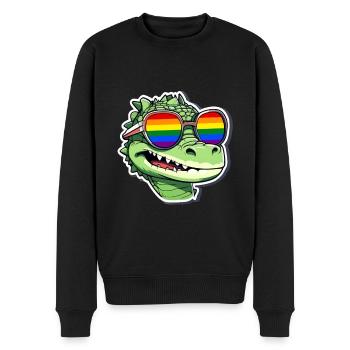 LGBTQ Crocodile LGBT Sunglasses Rainbow Pride - Men's Premium Organic Jumper - black - Front - Nico (187cm)