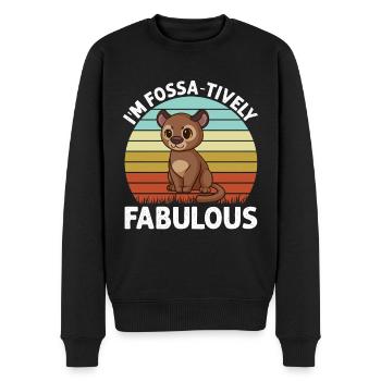 Fabuleux fossa prédateur Madagascar - Pull Premium bio Homme - noir - Devant - Nico (187cm)