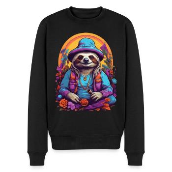 Magical Sloth Vibrant Colors Psychedelic - Men's Premium Organic Jumper - black - Front - Nico (187cm)