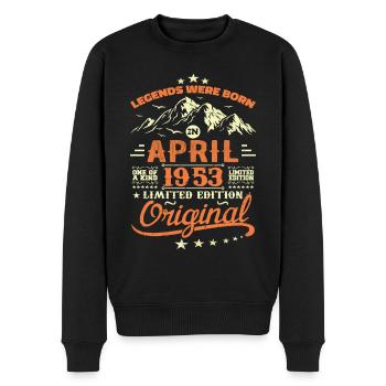 April 1953 Geburtstagsgeschenk 1953 Legenden April - Männer Premium Bio Pullover - Schwarz - Vorne - Nico (187cm)
