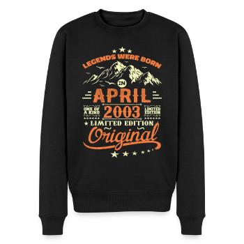 April 2003 Geburtstagsgeschenk 2003 April Legenden - Männer Premium Bio Pullover - Schwarz - Vorne - Nico (187cm)