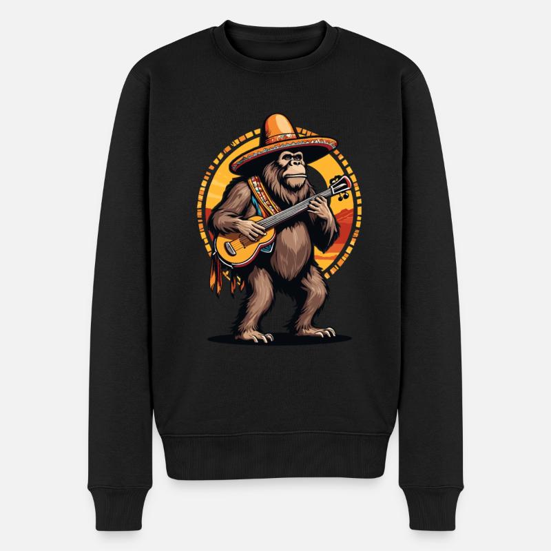 Bigfoot Mexicain Mariachi Guitariste Fiesta - Pull Premium bio Homme - noir