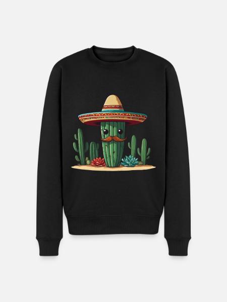 Cactus Fiesta Mexican Holiday Funny - Men's Premium Organic Jumper - black