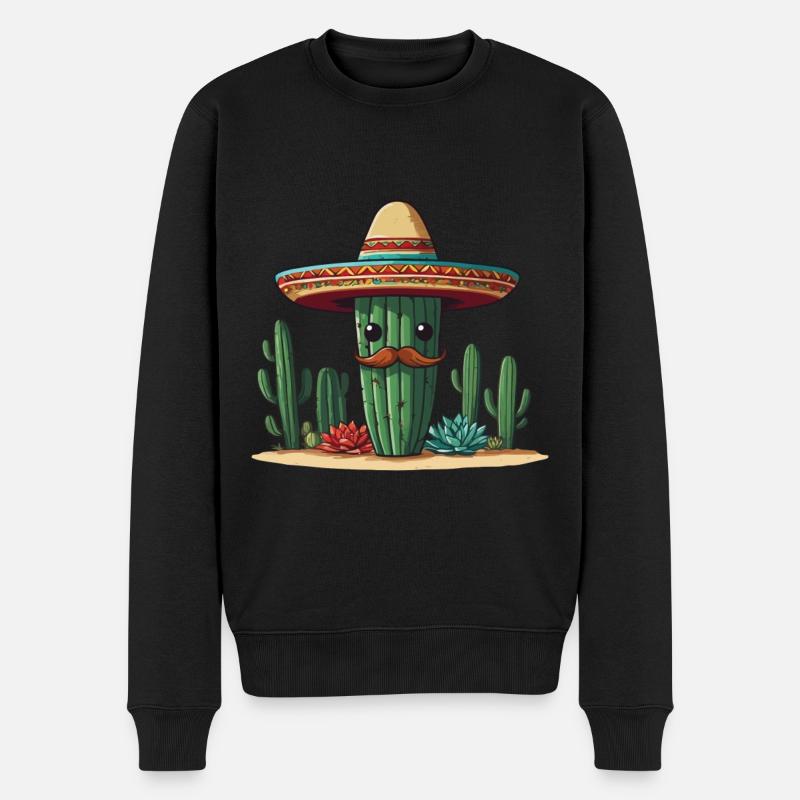 Cactus Fiesta Vacances Mexicaines Drôle - Pull Premium bio Homme - noir