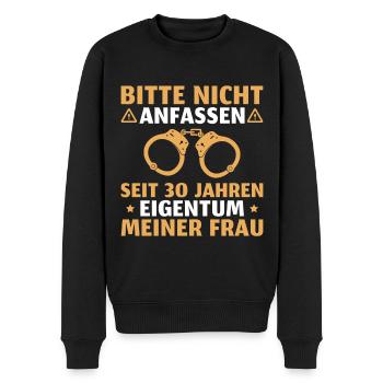 Perlenhochzeit Mann 30. Hochzeitstag Geschenk - Männer Premium Bio Pullover - Schwarz - Vorne - Nico (187cm)
