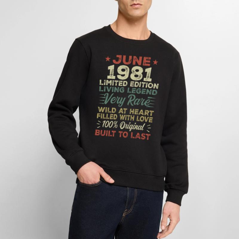 Juni 1981 Geburtstag Juni 1981 Geschenk Juni 1981 Männer Premium Bio Pullover