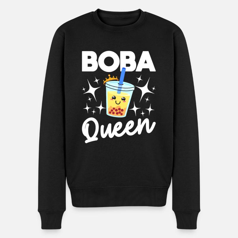 Boba-königin - Männer Premium Bio Pullover - Schwarz