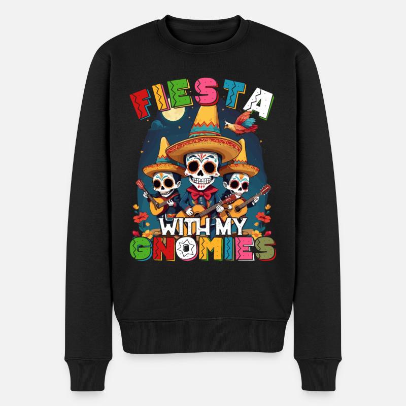 Gnomen Zwergen Fiesta Lustiger Feiertag Spruch - Männer Premium Bio Pullover - Schwarz